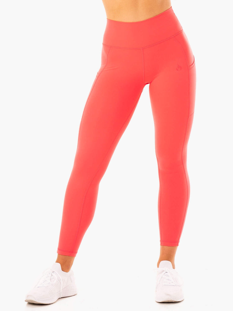 Leggings Ryderwear Reset High Waisted Pocket Rouge Femme | UWD-05256277