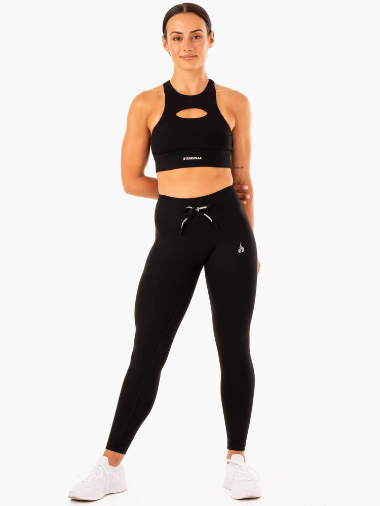 Leggings Ryderwear Replay High Waisted Noir Femme | LNU-91548310