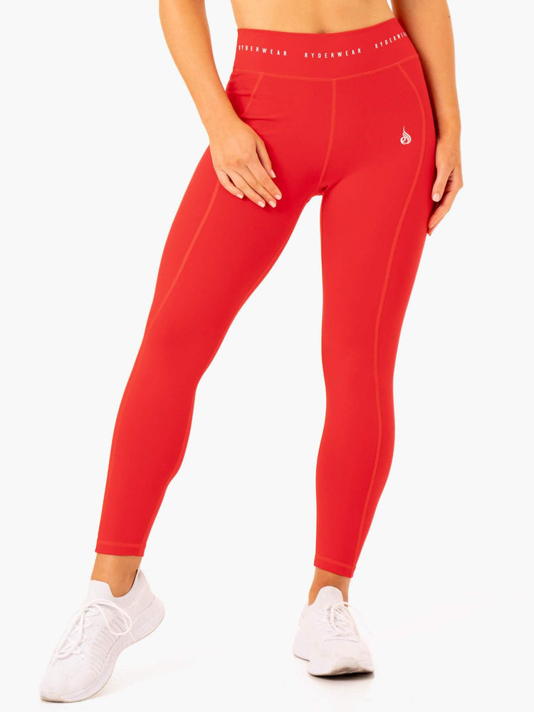 Leggings Ryderwear Reflex High Waisted Rouge Femme | LVK-47594818