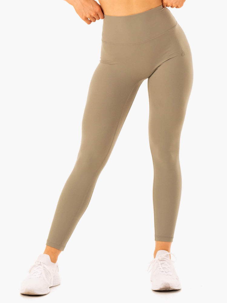 Leggings Ryderwear Nkd Refine High Waisted Kaki Femme | UJC-70246175