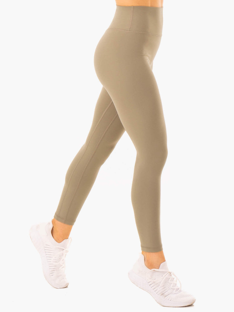 Leggings Ryderwear Nkd Refine High Waisted Kaki Femme | UJC-70246175