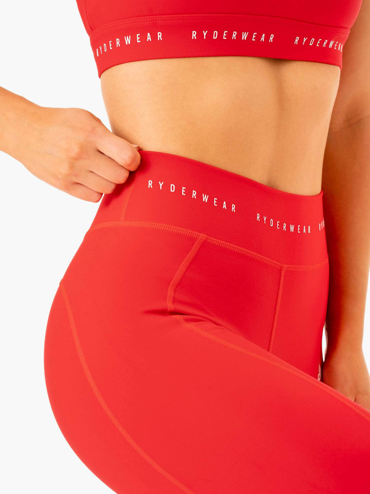 Leggings Ryderwear Reflex High Waisted Rouge Femme | LVK-47594818