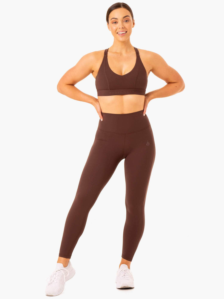 Leggings Ryderwear Nkd Align Chocolat Femme | PRT-99895787