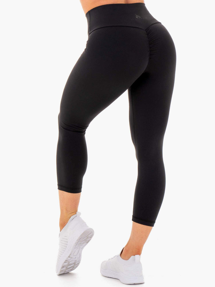 Leggings Ryderwear Motion High Waisted 7/8 Scrunch Bum Noir Femme | LYX-35515573