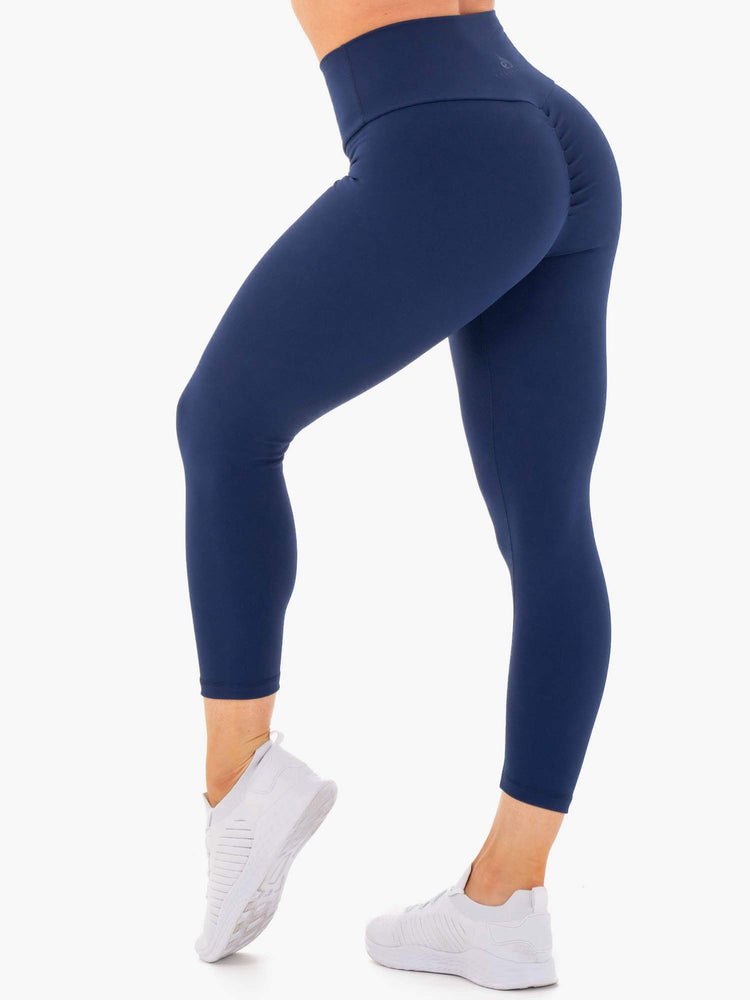 Leggings Ryderwear Motion High Waisted 7/8 Scrunch Bum Bleu Marine Femme | ALG-38387814