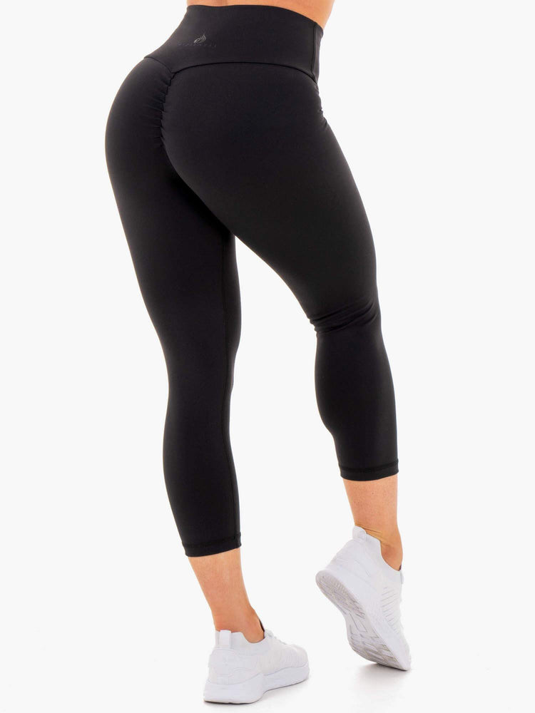 Leggings Ryderwear Motion High Waisted 7/8 Scrunch Bum Noir Femme | LYX-35515573