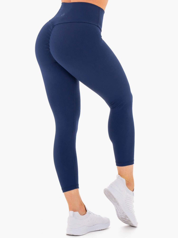 Leggings Ryderwear Motion High Waisted 7/8 Scrunch Bum Bleu Marine Femme | ALG-38387814