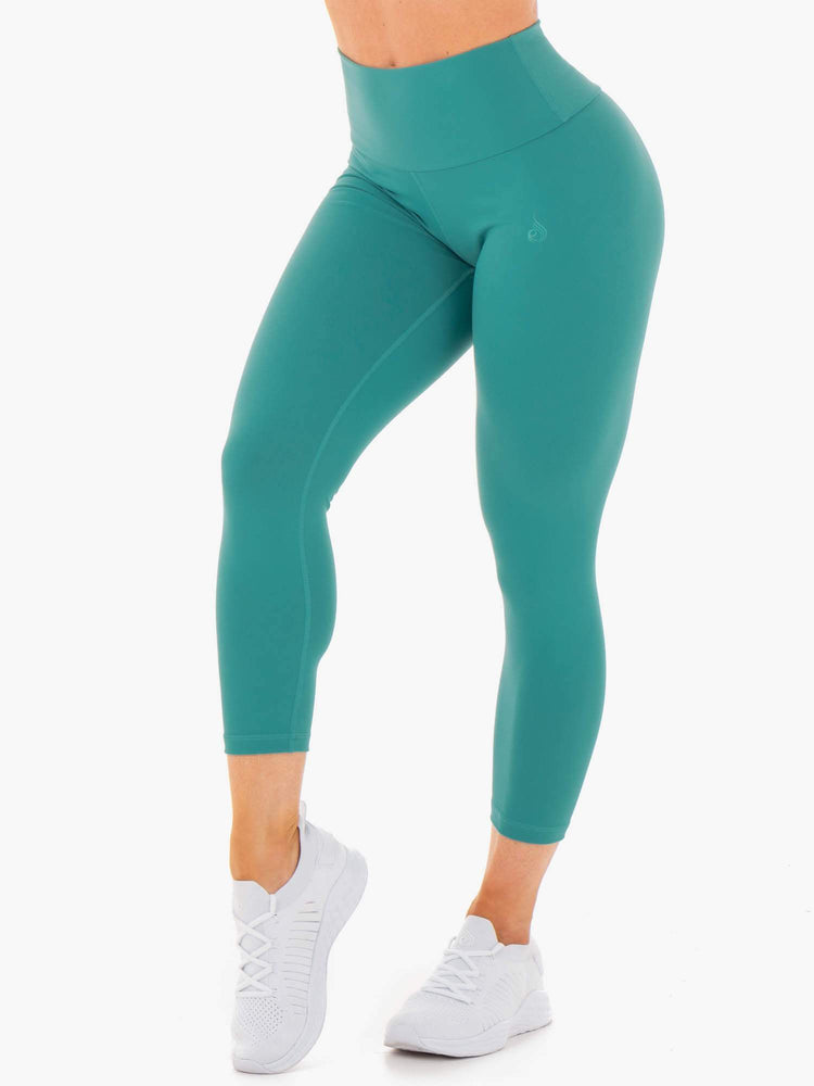 Leggings Ryderwear Motion High Waisted 7/8 Scrunch Bum Turquoise Femme | YAP-74985840