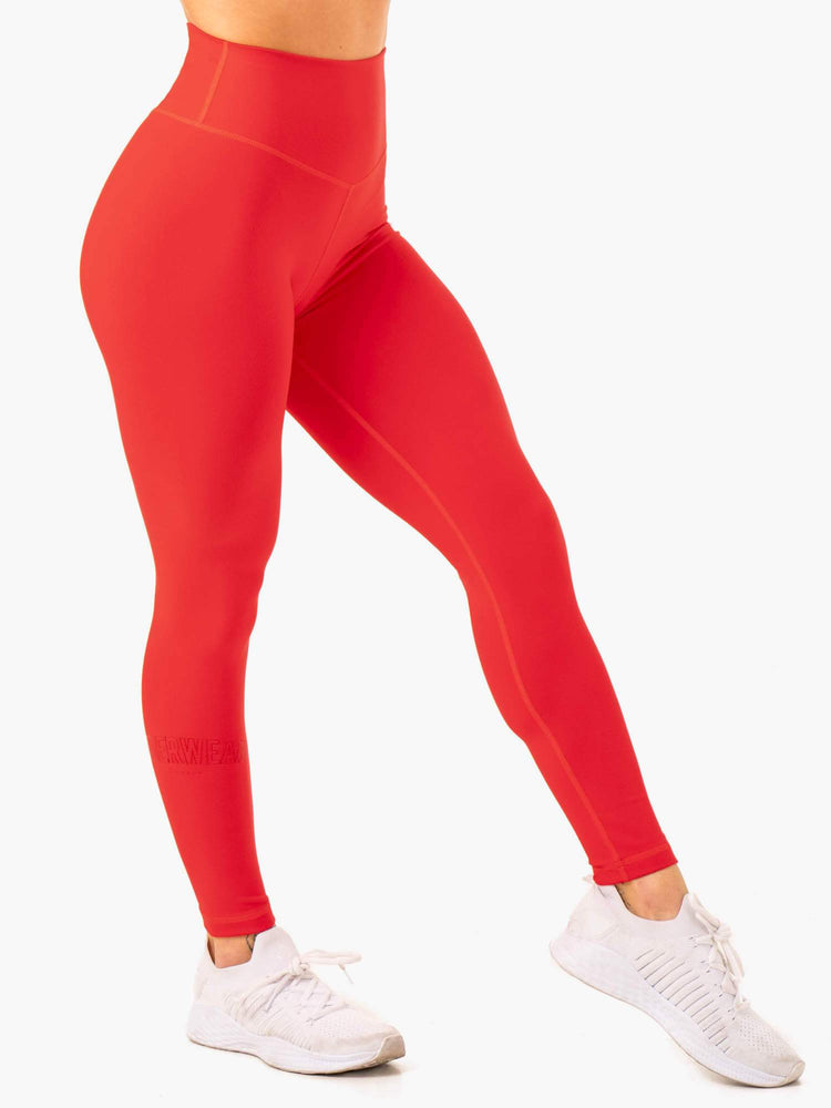 Leggings Ryderwear Knockout High Waisted Scrunch Rouge Femme | DOX-73480960