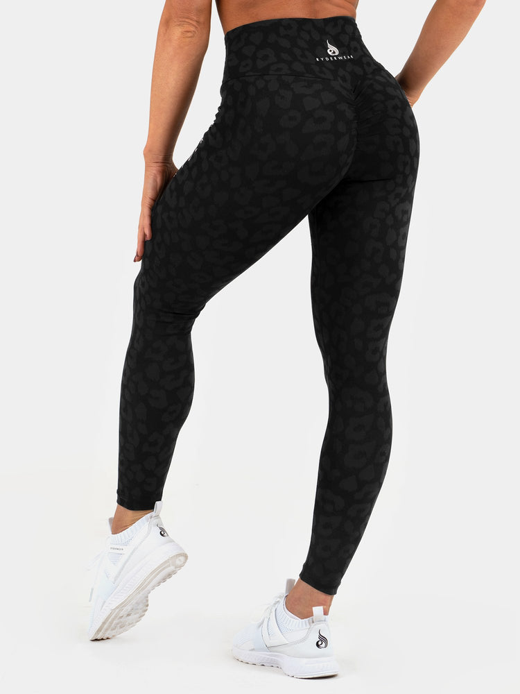 Leggings Ryderwear Instinct Scrunch Bum Noir Femme | URL-15209747