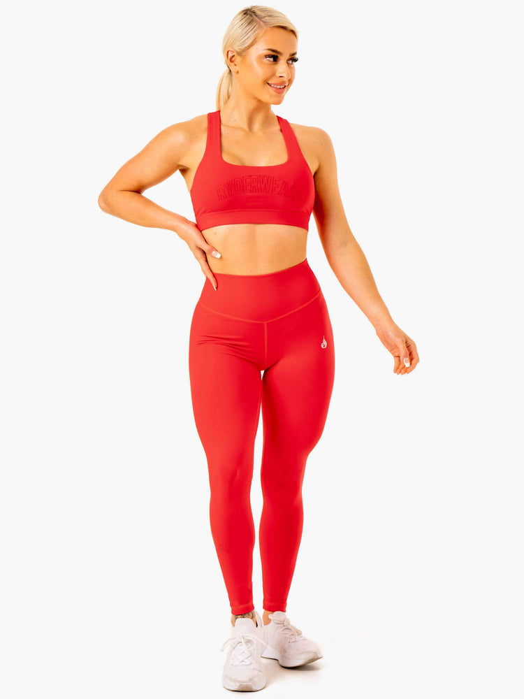 Leggings Ryderwear Knockout High Waisted Scrunch Rouge Femme | DOX-73480960