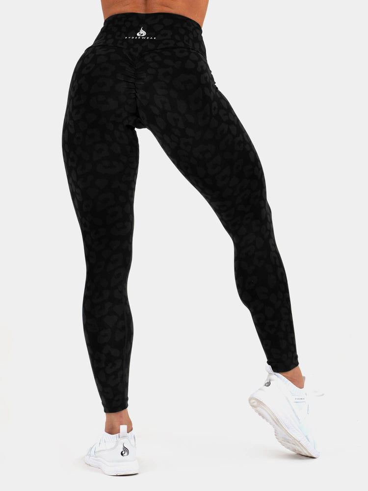 Leggings Ryderwear Instinct Scrunch Bum Noir Femme | URL-15209747