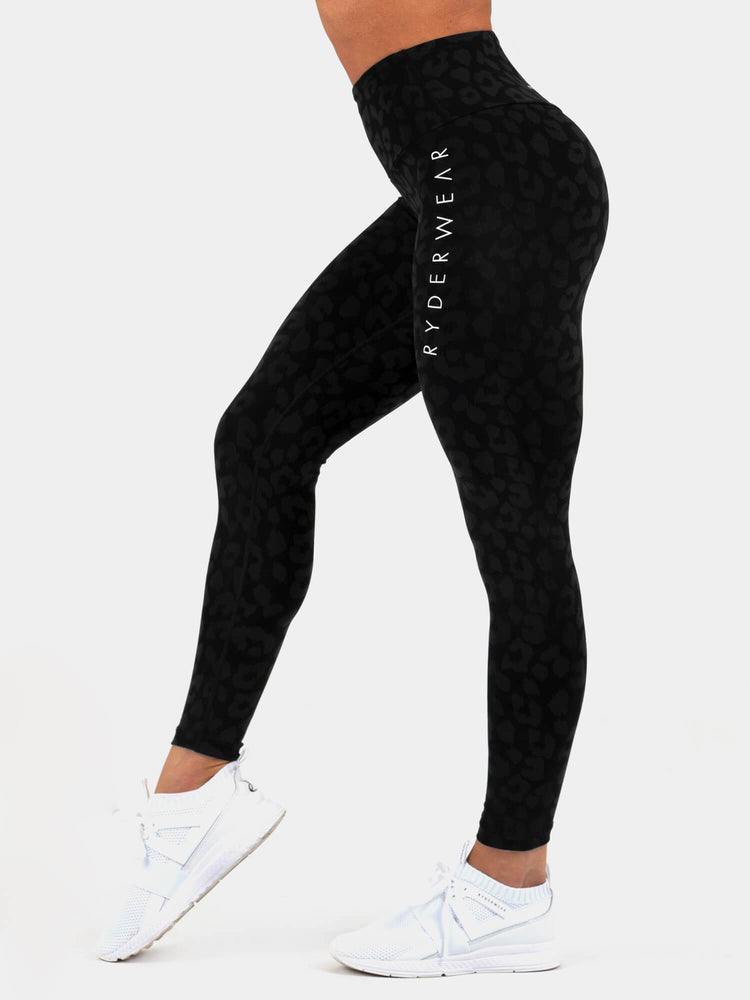 Leggings Ryderwear Instinct Scrunch Bum Noir Femme | URL-15209747