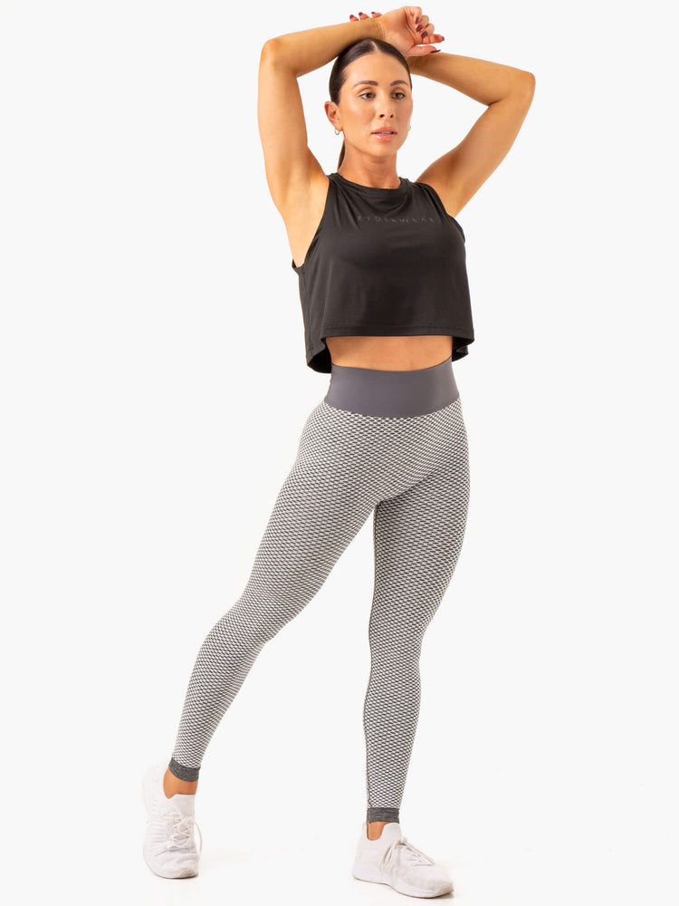 Leggings Ryderwear Honeycomb Scrunch Seamless Grise Femme | PBW-27618548