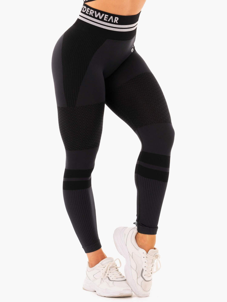 Leggings Ryderwear Freestyle Seamless High Waisted Noir Femme | ORU-95700466