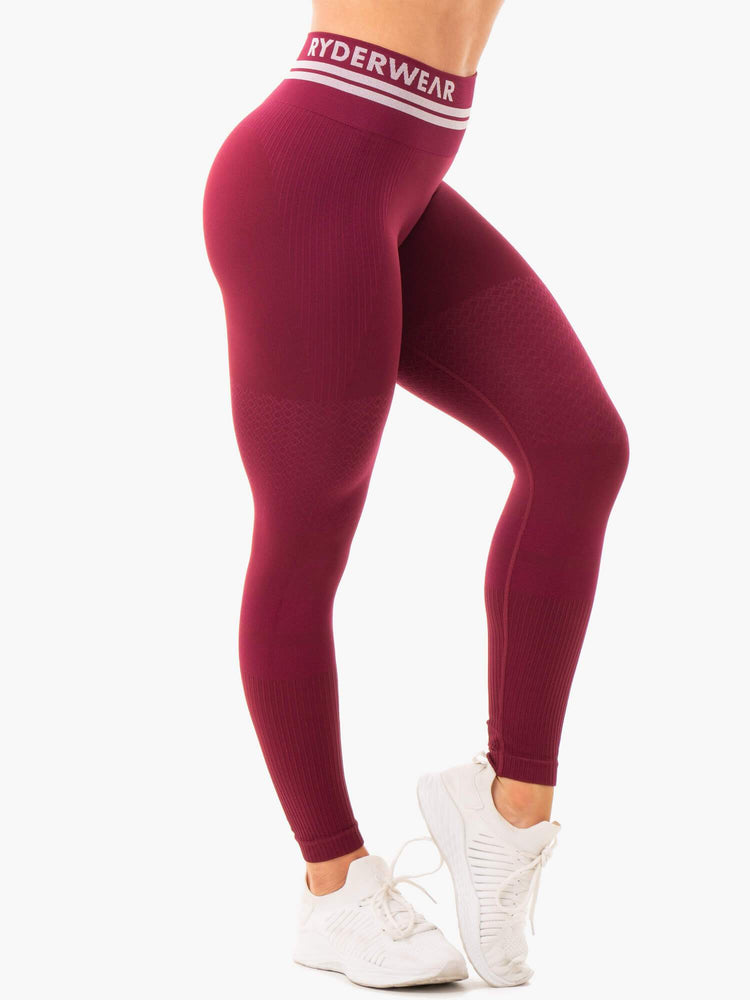 Leggings Ryderwear Freestyle Seamless High Waisted Bordeaux Femme | YQW-64823832