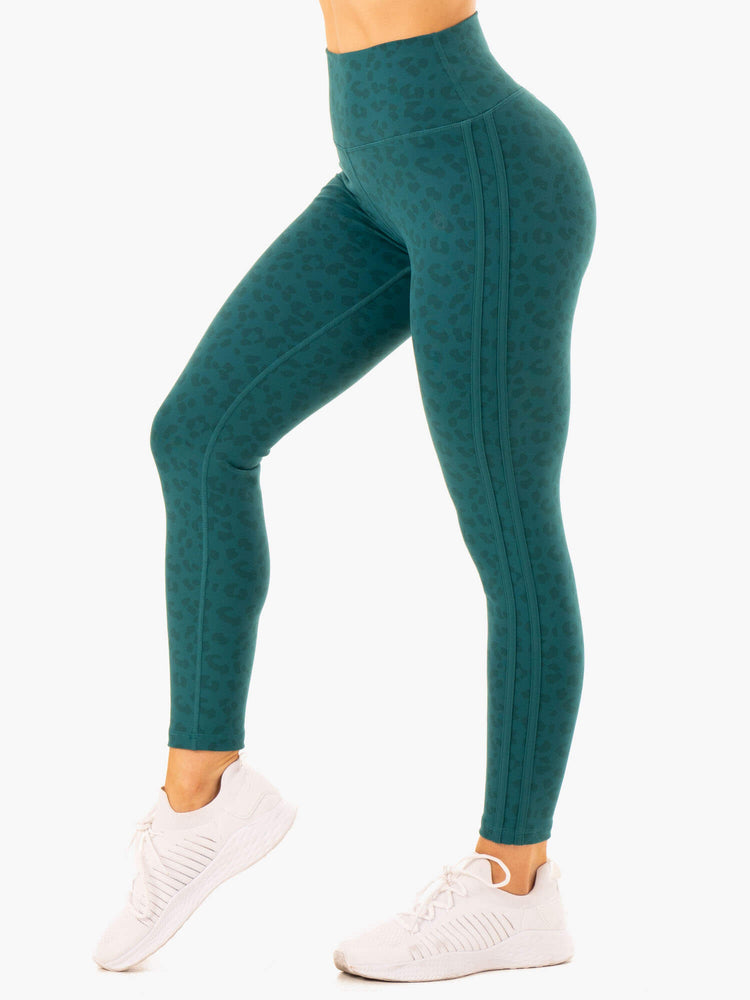 Leggings Ryderwear Evolution High Waisted Scrunch Turquoise Femme | KXZ-58834820