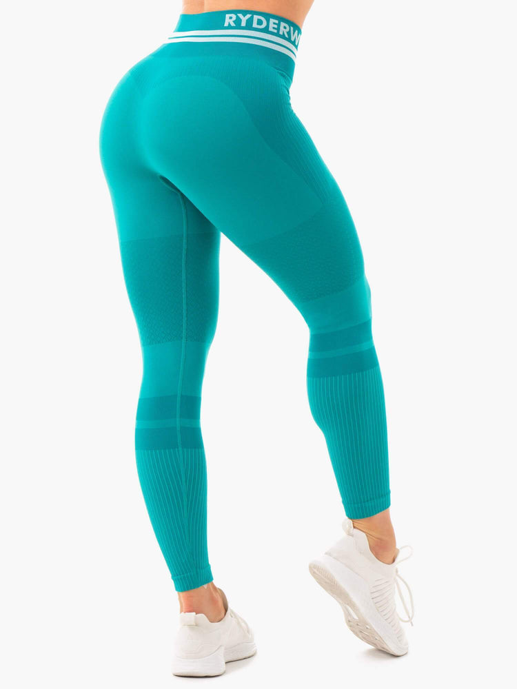 Leggings Ryderwear Freestyle Seamless High Waisted Turquoise Femme | OEZ-96943464