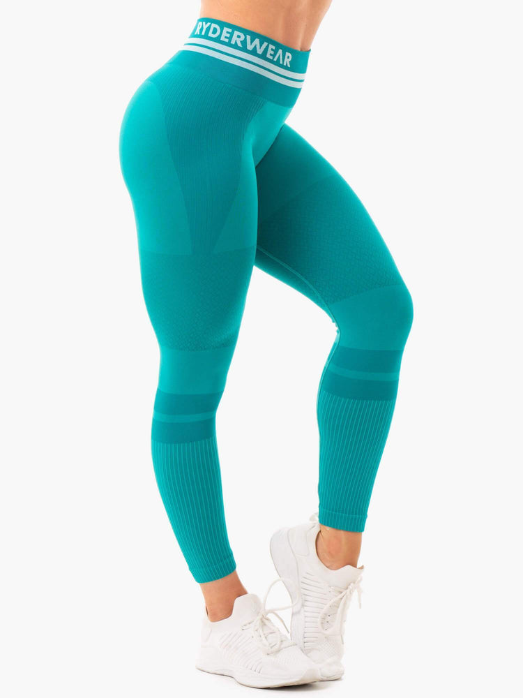 Leggings Ryderwear Freestyle Seamless High Waisted Turquoise Femme | OEZ-96943464