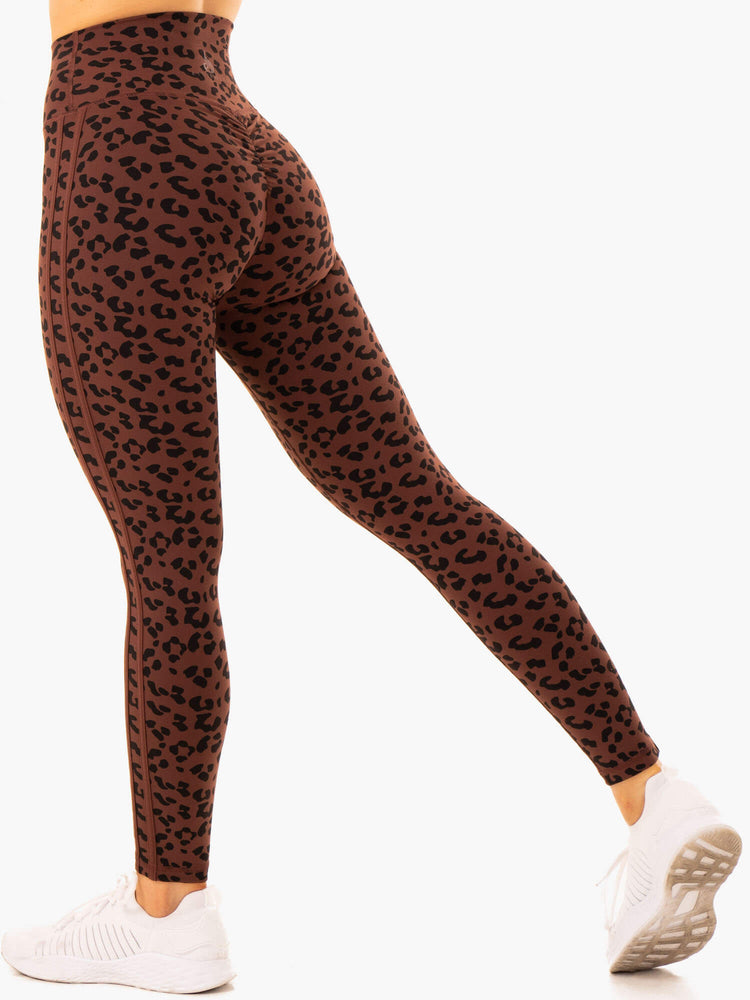 Leggings Ryderwear Evolution High Waisted Scrunch Chocolat Femme | NQA-48231199