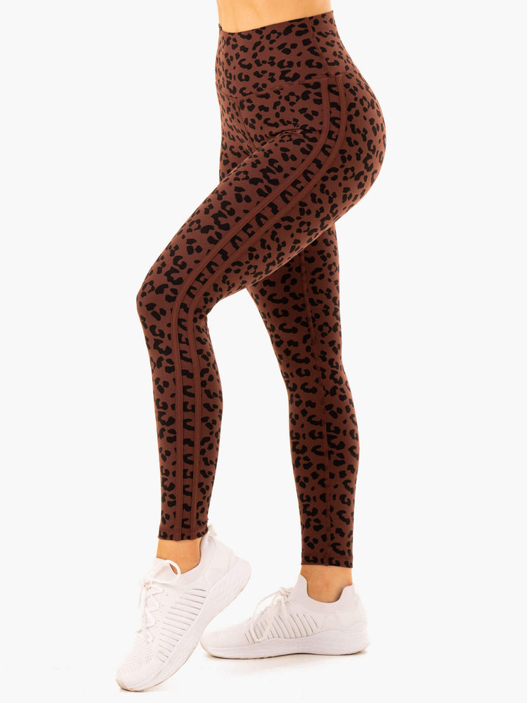 Leggings Ryderwear Evolution High Waisted Scrunch Chocolat Femme | NQA-48231199