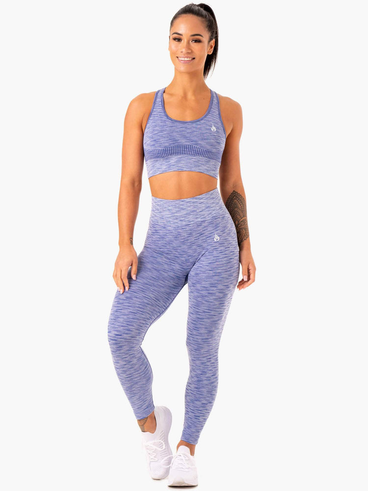 Leggings Ryderwear Evolve Seamless High Waisted Bleu Femme | HKW-98001009