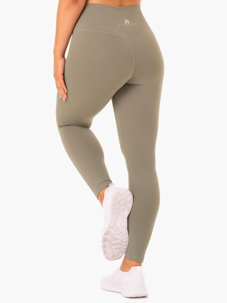 Leggings Ryderwear Base Full Length High Waisted Kaki Femme | GYF-90893730