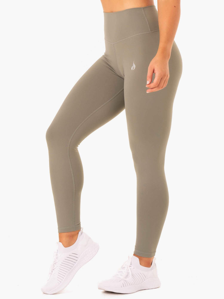 Leggings Ryderwear Base Full Length High Waisted Kaki Femme | GYF-90893730