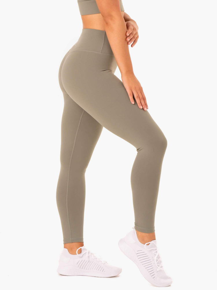 Leggings Ryderwear Base Full Length High Waisted Kaki Femme | GYF-90893730