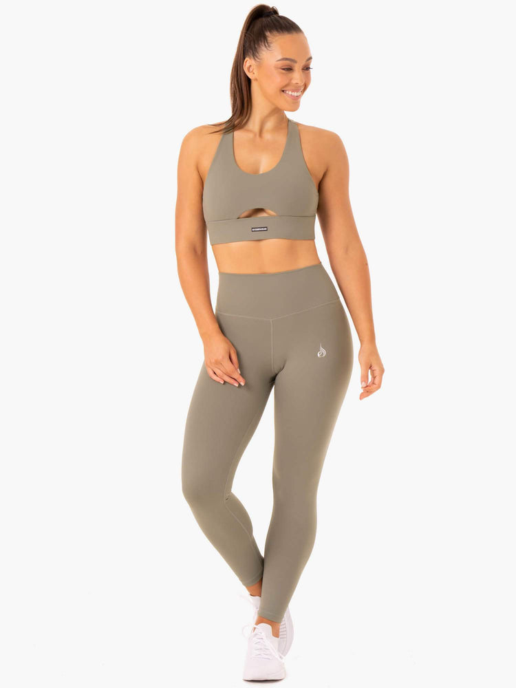 Leggings Ryderwear Base Full Length High Waisted Kaki Femme | GYF-90893730