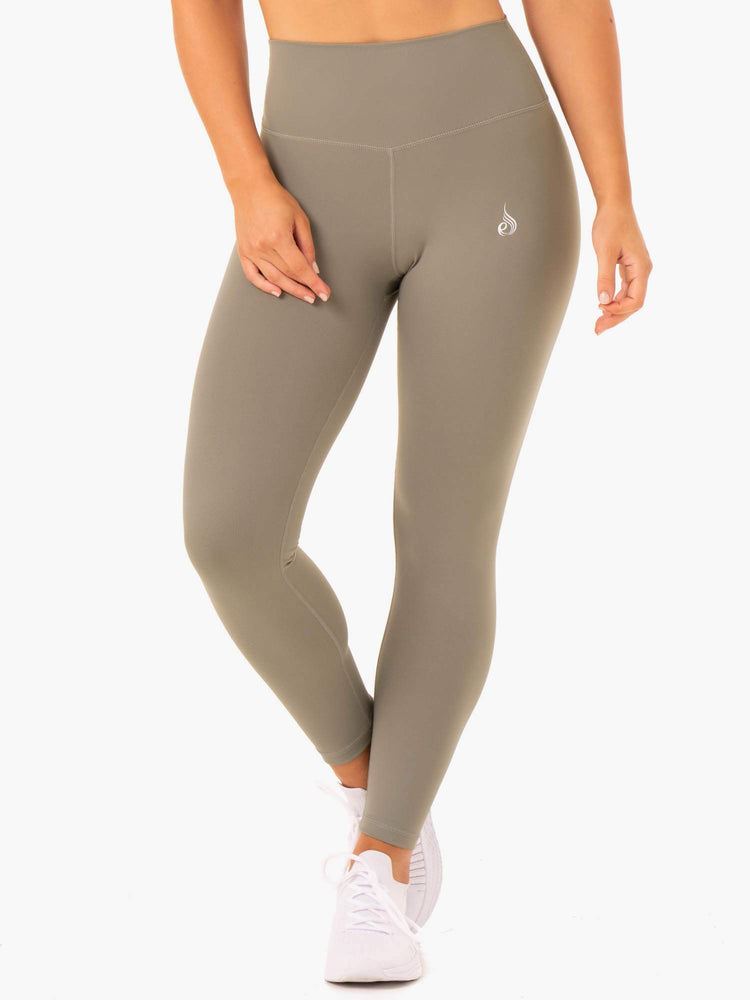 Leggings Ryderwear Base Full Length High Waisted Kaki Femme | GYF-90893730