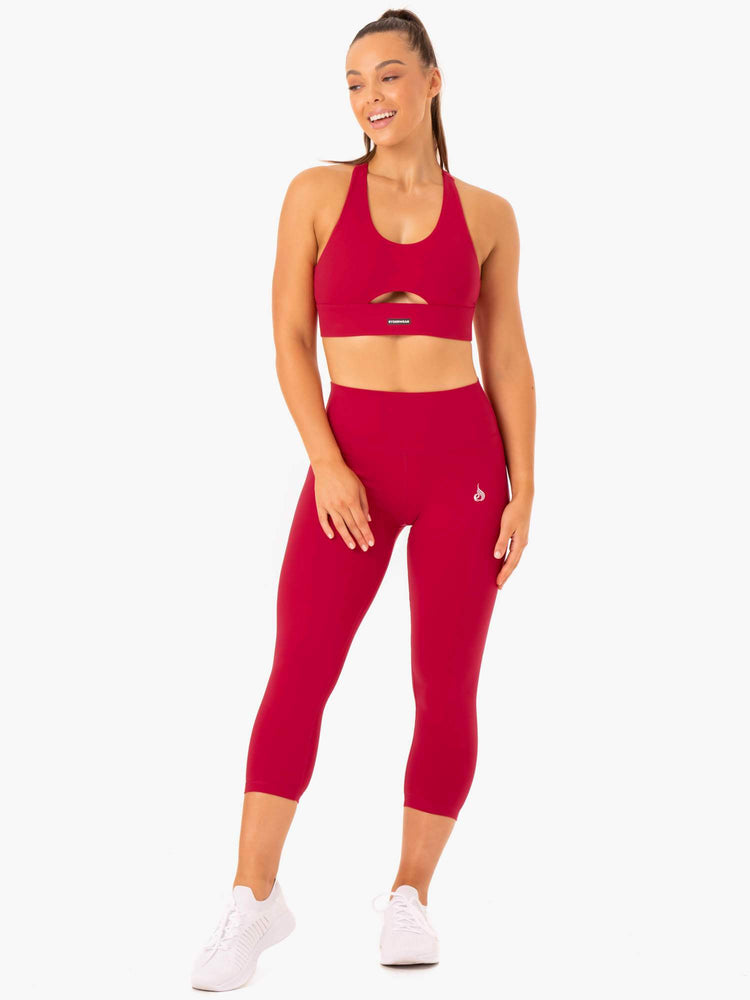 Leggings Ryderwear Base 7/8 High Waisted Rouge Femme | RGK-75180080