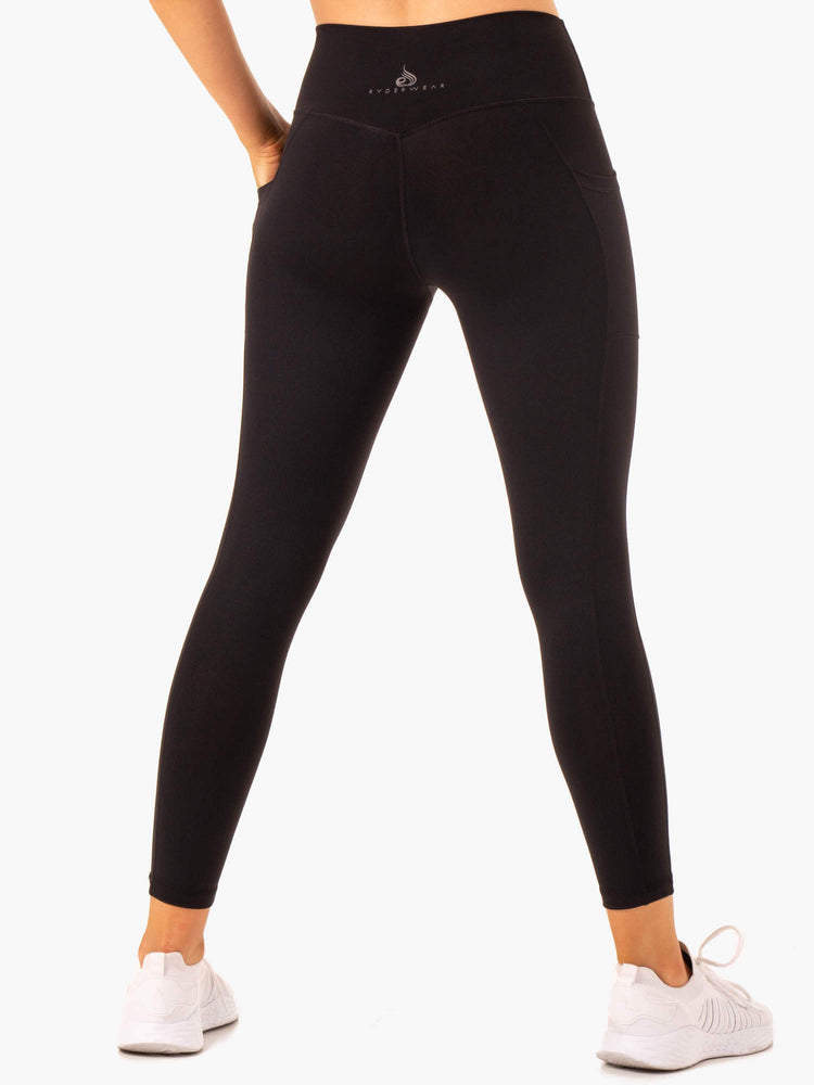 Leggings Ryderwear Action High Waisted Pocket Noir Femme | NGS-80026262