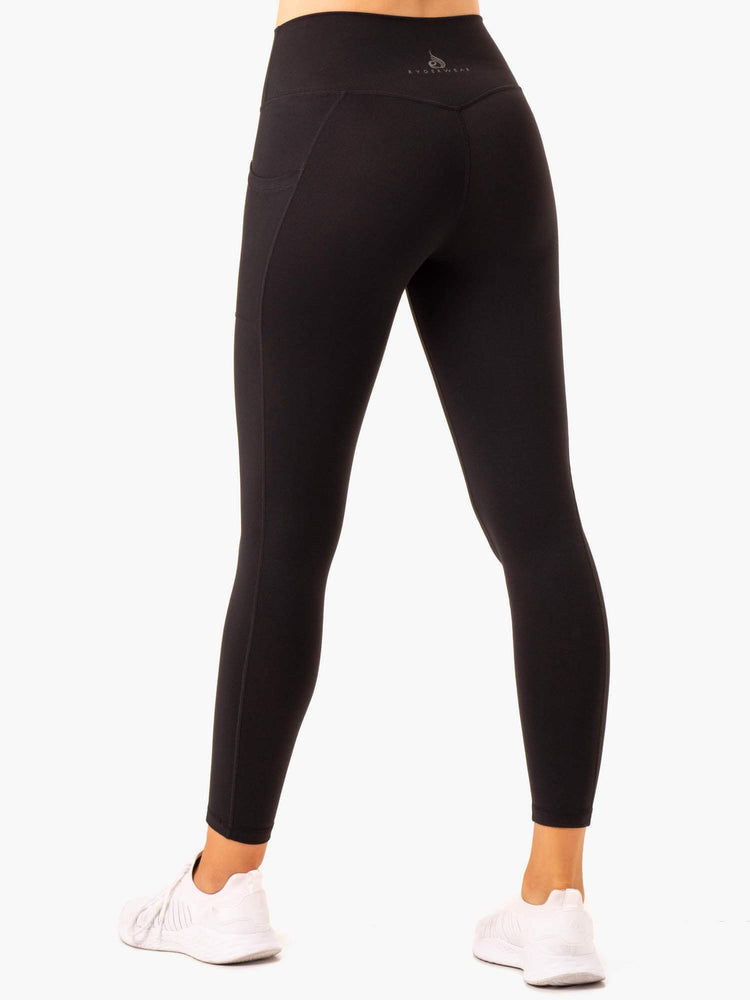 Leggings Ryderwear Action High Waisted Pocket Noir Femme | NGS-80026262