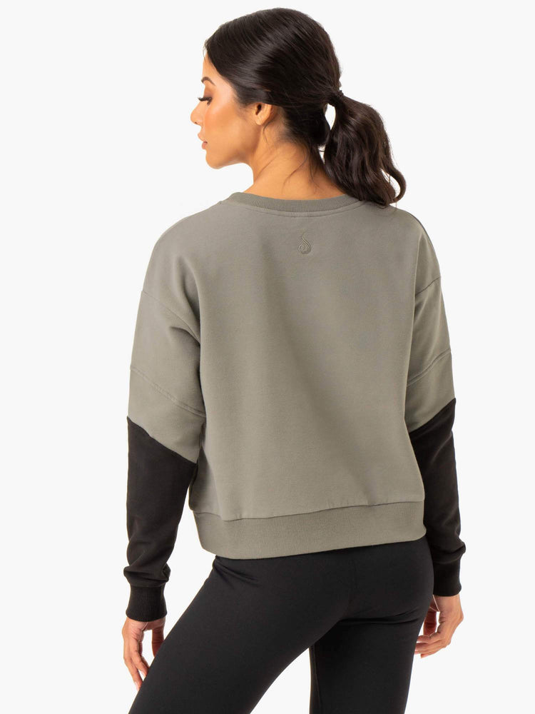 Pulls Ryderwear Hybrid Pullover Kaki Femme | PXO-42676343