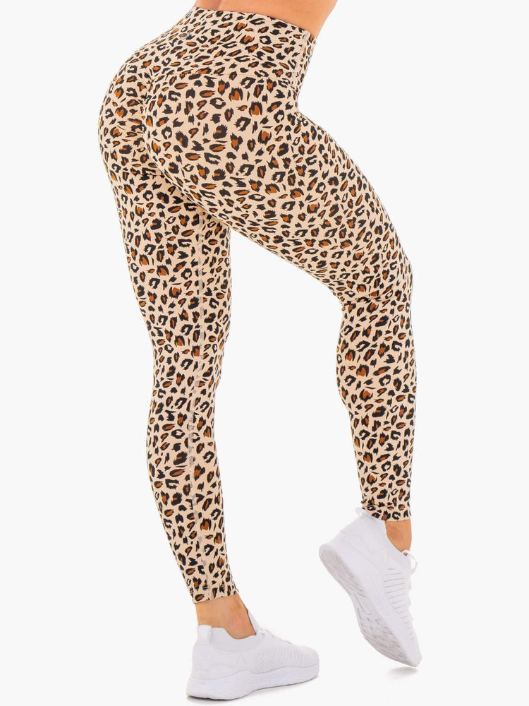 Leggings Ryderwear Adapt High Waisted Scrunch Leopard Femme | WKI-76734700