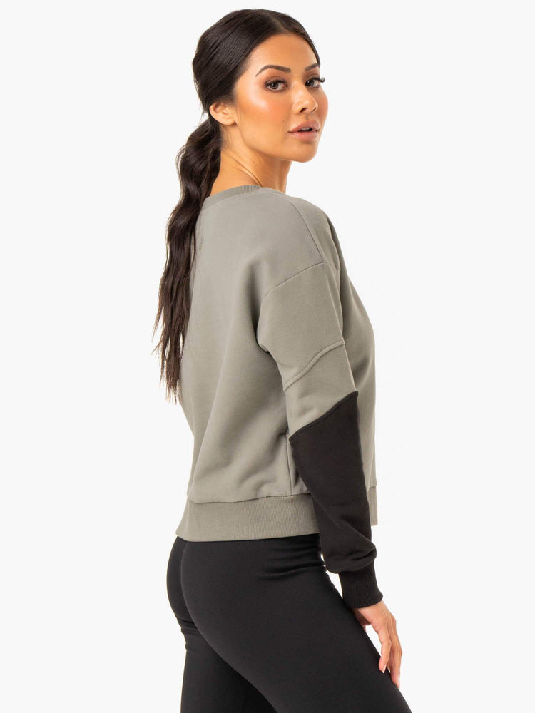 Pulls Ryderwear Hybrid Pullover Kaki Femme | PXO-42676343