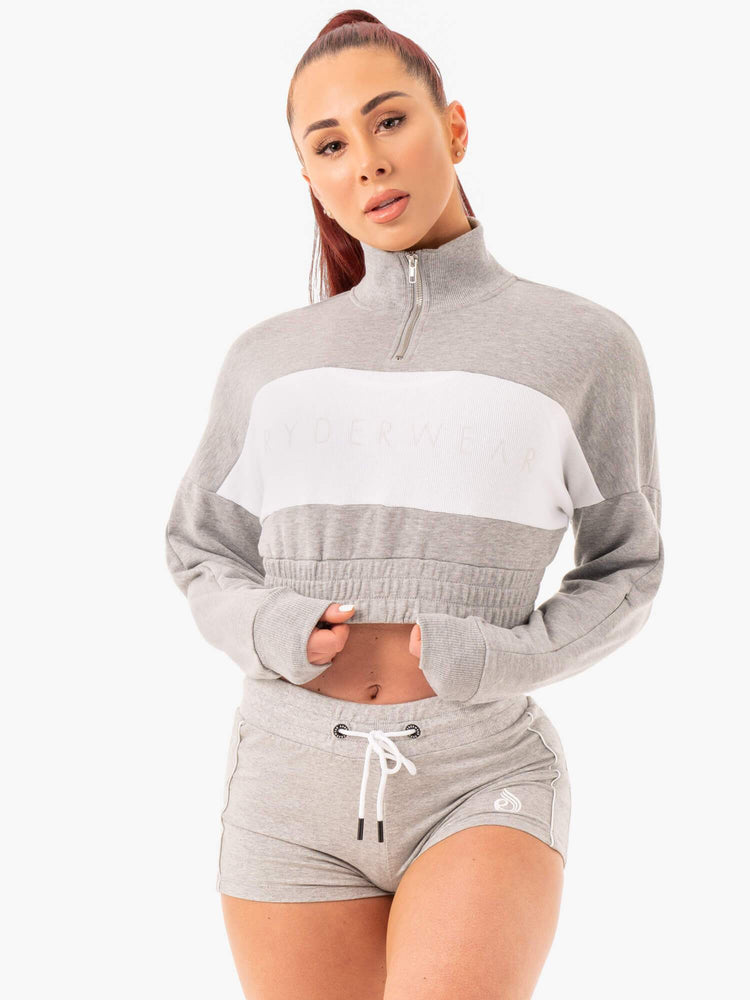 Pulls Ryderwear Cropped Piste Grise Femme | YPZ-23686949