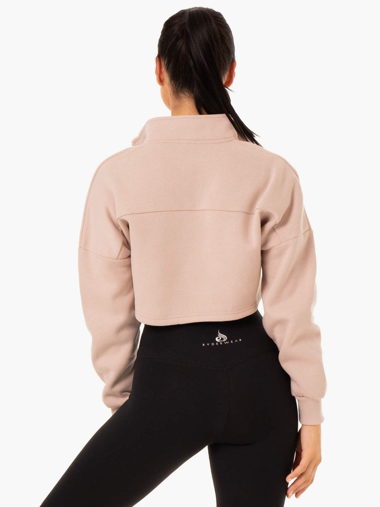 Pulls Ryderwear Base Half Zip Marron Clair Femme | RFJ-57315580