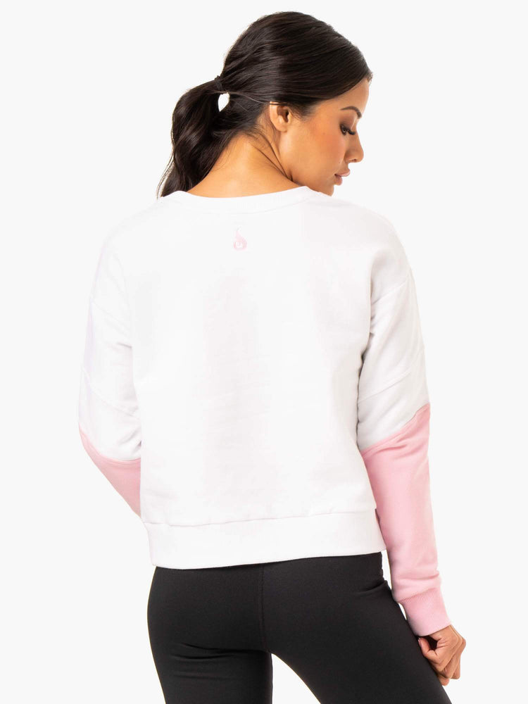 Pulls Ryderwear Hybrid Pullover Blanche Rose Femme | JIL-46356471