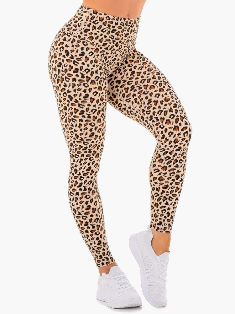 Leggings Ryderwear Adapt High Waisted Scrunch Leopard Femme | WKI-76734700