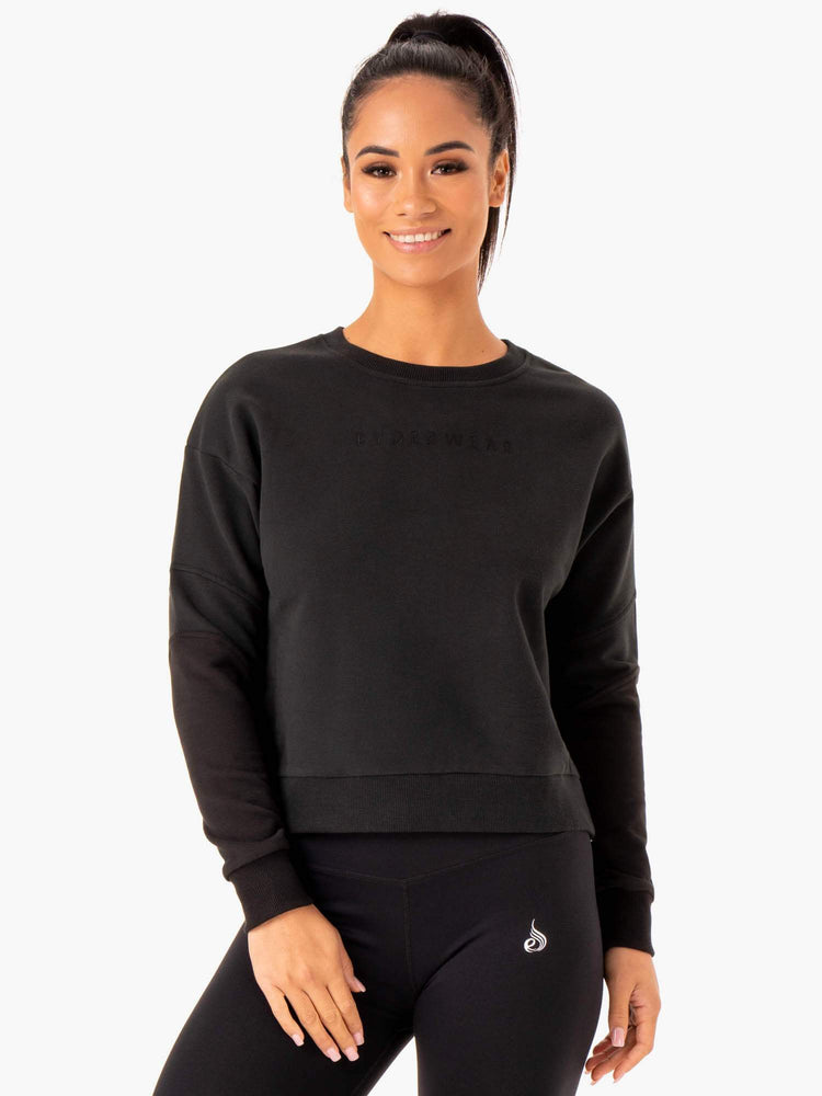 Pulls Ryderwear Hybrid Pullover Noir Femme | YWV-96780091