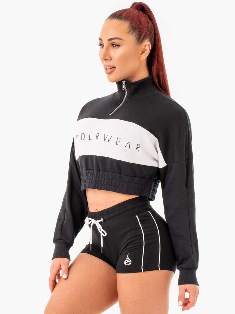 Pulls Ryderwear Cropped Piste Noir Femme | YYH-98430579