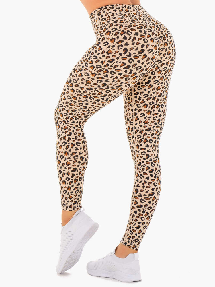 Leggings Ryderwear Adapt High Waisted Scrunch Leopard Femme | WKI-76734700