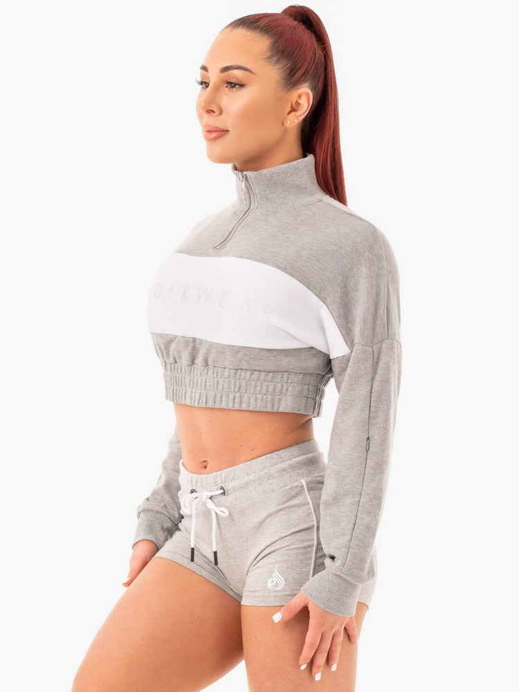 Pulls Ryderwear Cropped Piste Grise Femme | YPZ-23686949