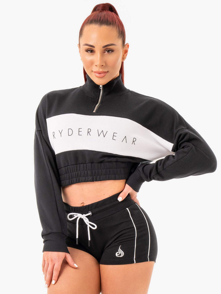 Pulls Ryderwear Cropped Piste Noir Femme | YYH-98430579