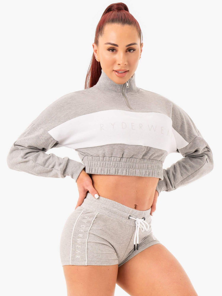 Pulls Ryderwear Cropped Piste Grise Femme | YPZ-23686949