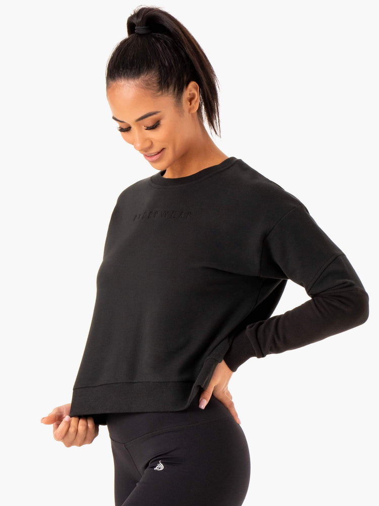 Pulls Ryderwear Hybrid Pullover Noir Femme | YWV-96780091