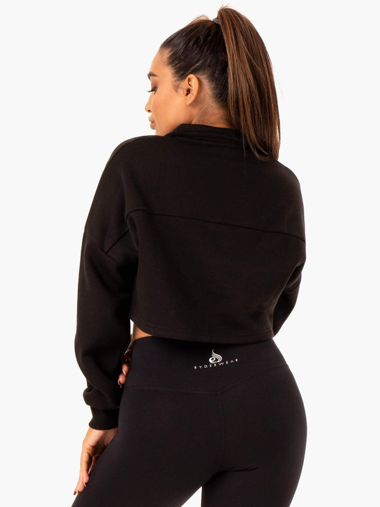 Pulls Ryderwear Base Half Zip Noir Femme | NUX-56662502