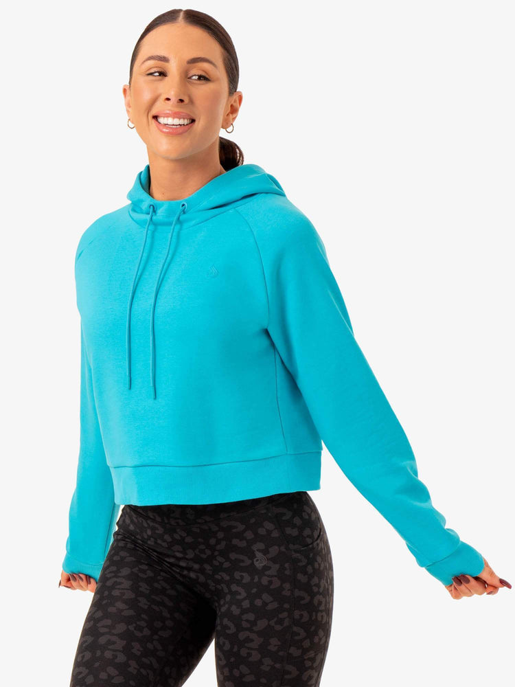 Sweat à Capuche Ryderwear Ultra Pullover Turquoise Femme | GDB-54614881